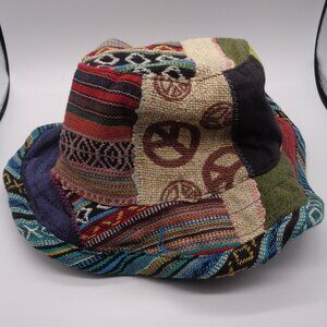 Himalaya Unisex HEMP PATCHWORK Bucket HAT Festival Hippie Nepal